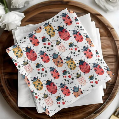Cute Colorful Beetle and Ladybug Pattern Digital Download |Seamless Bugs Pattern JPEG