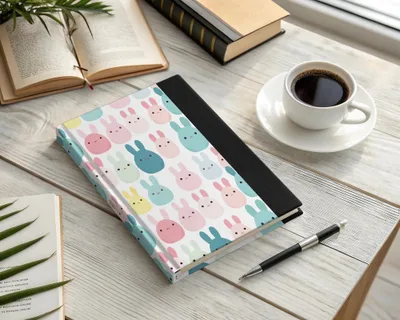 Cute Easter Bunny Seamless Pattern Digital Paper, Pastel Rabbit Repeat Design, Kawaii Spring Animal Printable, 12x12 Inch JPEGs Digital