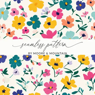 Cute Multicolored Spring Floral Pattern Tiny Seamless Ditsy Flower