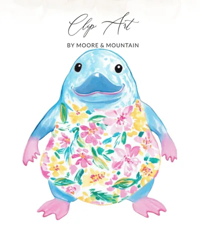 Cute Platypus Digital Art Print, Whimsical Watercolor Animal Illustration, Nursery Decor Wall Art, Unique Kids Room Downloadable File