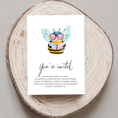 Cute Reading Bee Digital Art | Book Lover Watercolor Illustration | Bookish Bee PNG for Teachers & Readers | Whimsical Nature Design