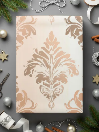 Damask Digital Seamless Pattern, Rose Gold Texture, Luxury Floral Design, 12x12 JPEG Paper, Scrapbook Pattern Digital, Background Designs