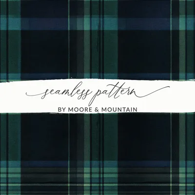 Dark Blue And Green Color Men's Seamless Tartan Pattern