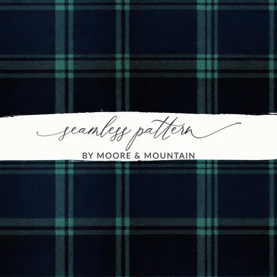 Dark Blue and Teal Plaid Stylish Scottish Tartan Background