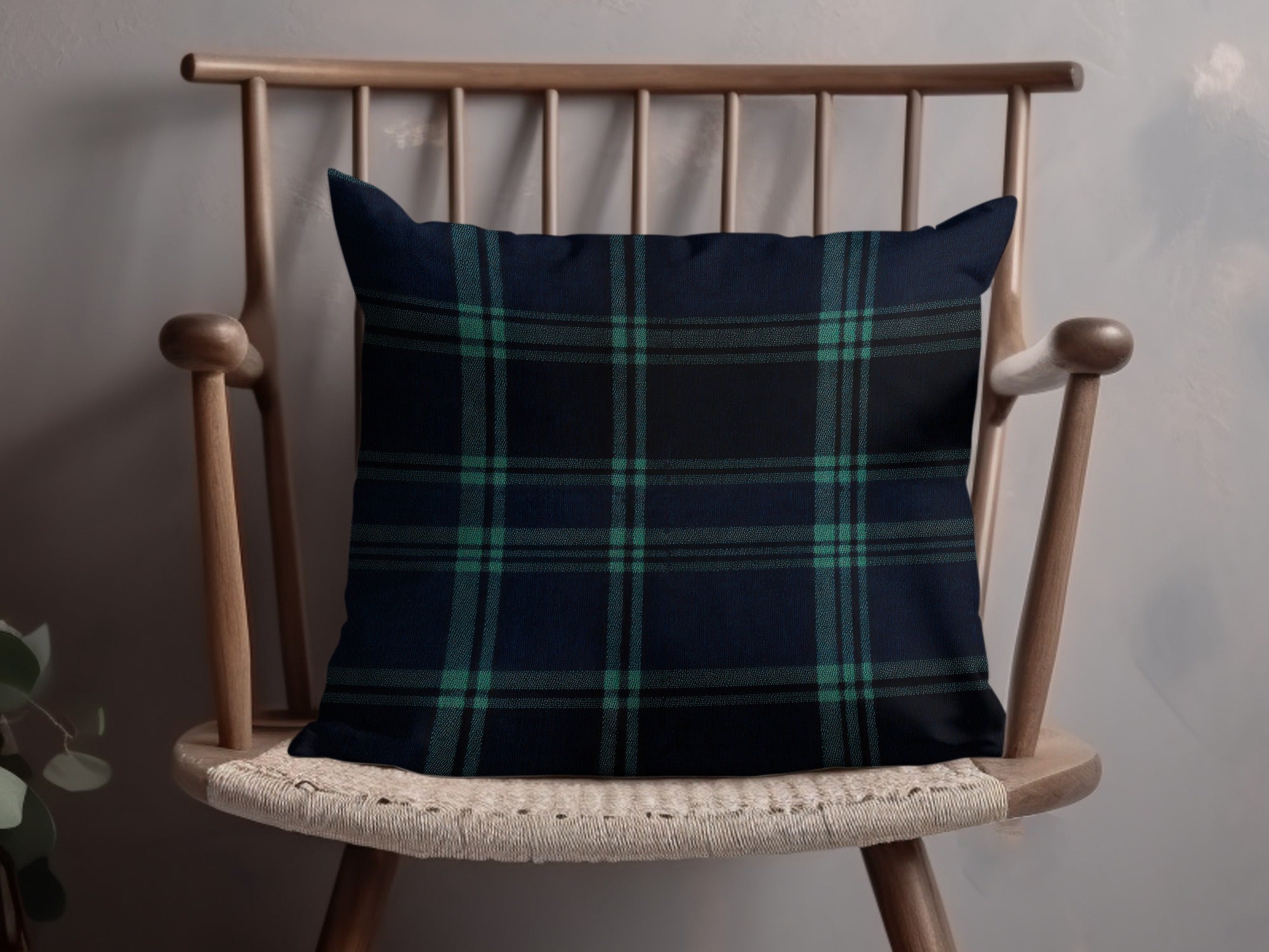 Dark Blue and Teal Plaid Stylish Scottish Tartan Background