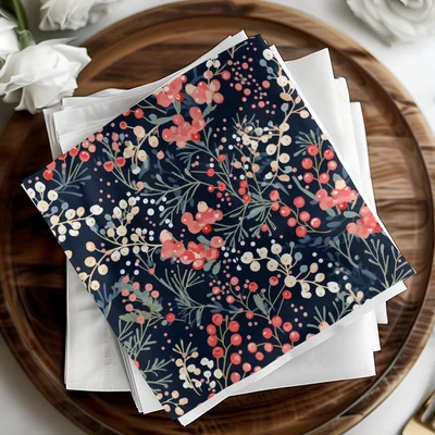 Dark Christmas Ditsy Floral Seamless Pattern for Commercial Use