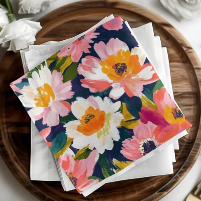 Dark Floral Peony Seamless Pattern Bold Brushstrokes Acrylic Painted Peony Pattern