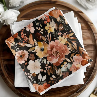 Dark Modern Fall Seamless Allover Pattern Download, Rust Colored Wildflower Field Sublimation Design, For Commercial Use, Digital
