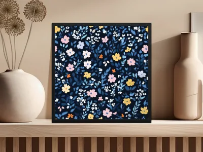 Dark Moody Small Floral Pattern for Your Projects Digital