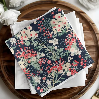 Dark Navy Blue Preppy Christmas Seamless Pattern for Commercial Use
