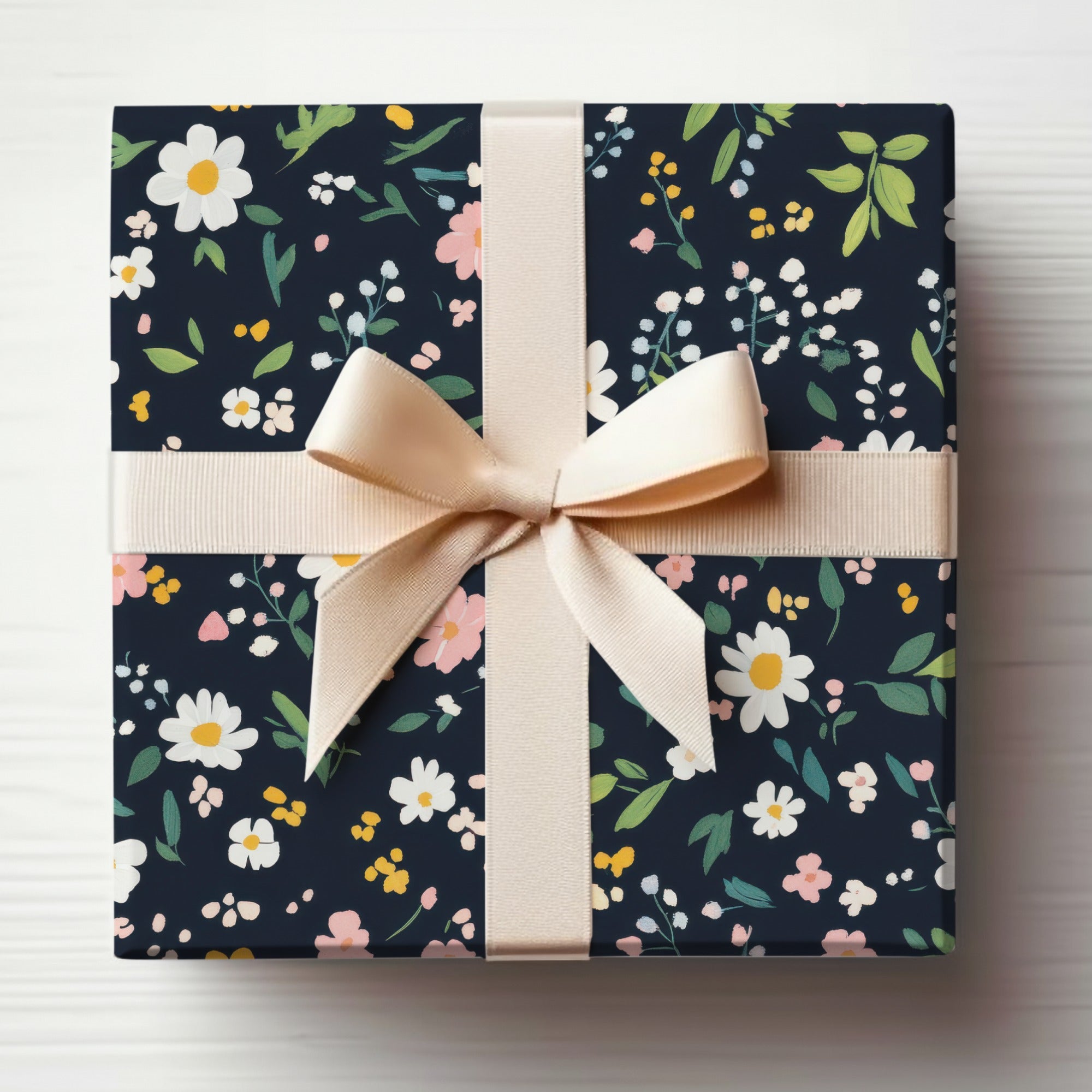Dark Spring Ditsy Floral Seamless Pattern Background Design