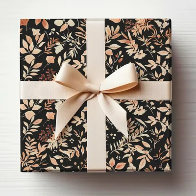 Dark Watercolor Wildflowers Pattern Blush on Black Digital