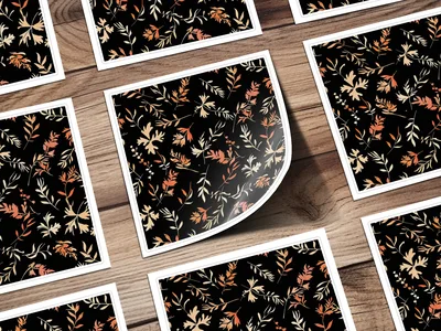 Dark Watercolor Wildflowers Pattern Boho Seamless Wildflower