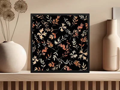 Dark Watercolor Wildflowers Pattern Boho Seamless Wildflower