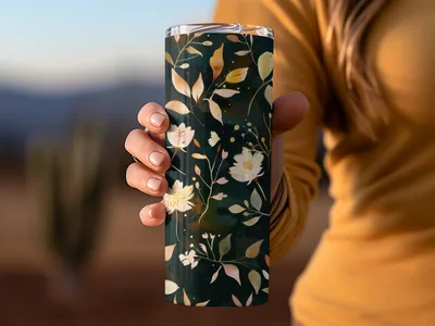 Dark Watercolor Wildflowers Pattern Boho Seamless Wildflower Digital
