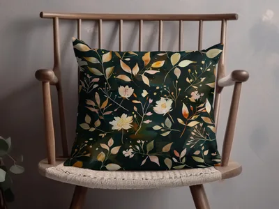 Dark Watercolor Wildflowers Pattern Boho Seamless Wildflower Digital