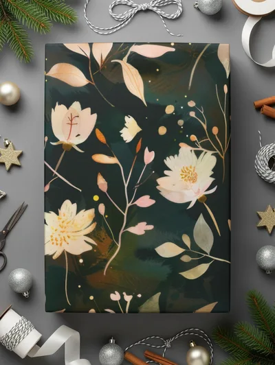 Dark Watercolor Wildflowers Pattern Boho Seamless Wildflower Digital