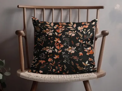 Dark Watercolor Wildflowers Pattern Boho Wildflower Seamless