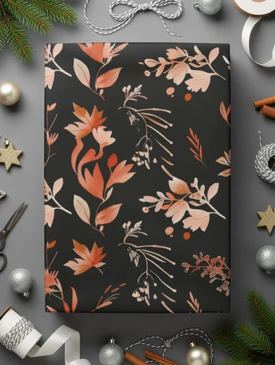 Dark Watercolor Wildflowers Pattern Boho Wildflower Seamless