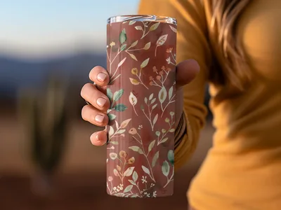 Dark Watercolor Wildflowers Pattern Boho Wildflower Seamless