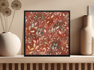 Dark Watercolor Wildflowers Pattern Boho Wildflower Seamless