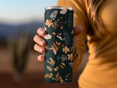Dark Watercolor Wildflowers Pattern Boho Wildflower Seamless Digital