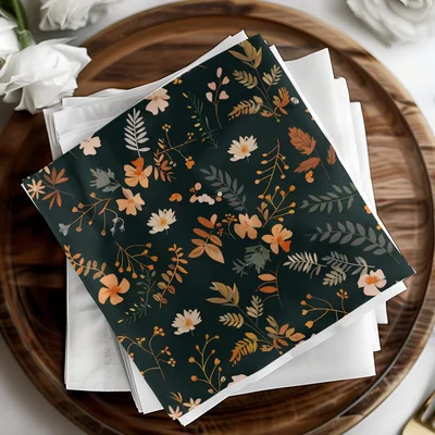 Dark Watercolor Wildflowers Pattern Boho Wildflower Seamless Digital