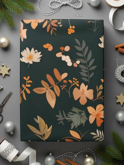 Dark Watercolor Wildflowers Pattern Boho Wildflower Seamless Digital