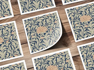 Dark William Morris Larkspur Print Floral Pattern