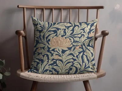 Dark William Morris Larkspur Print Floral Pattern