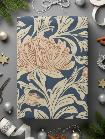 Dark William Morris Larkspur Print Floral Pattern