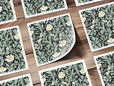 Dark William Morris Larkspur Print Seamless Background Digital