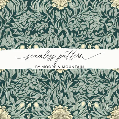 Dark William Morris Seamless Pattern Background For Commercial Use