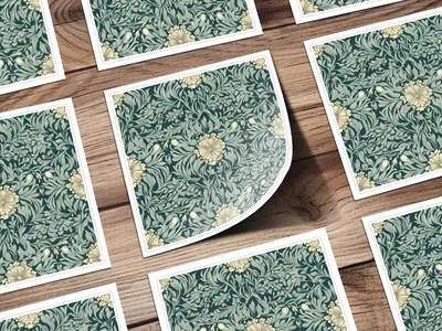 Dark William Morris Seamless Pattern Background For Commercial Use