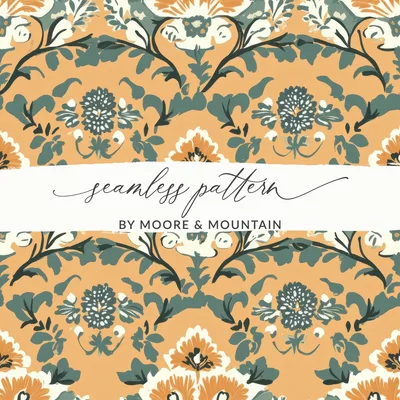 Decorative Floral Chintz Seamless Pattern for Interiors
