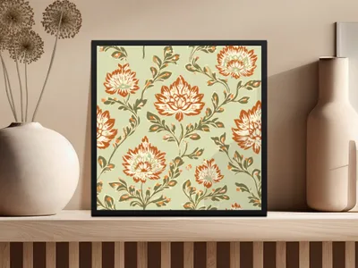 Delicate Floral Arrangement on Pastel Seamless Pattern Digital Chintz