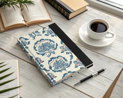 Delicate Indigo Flower Seamless Pattern Background Print