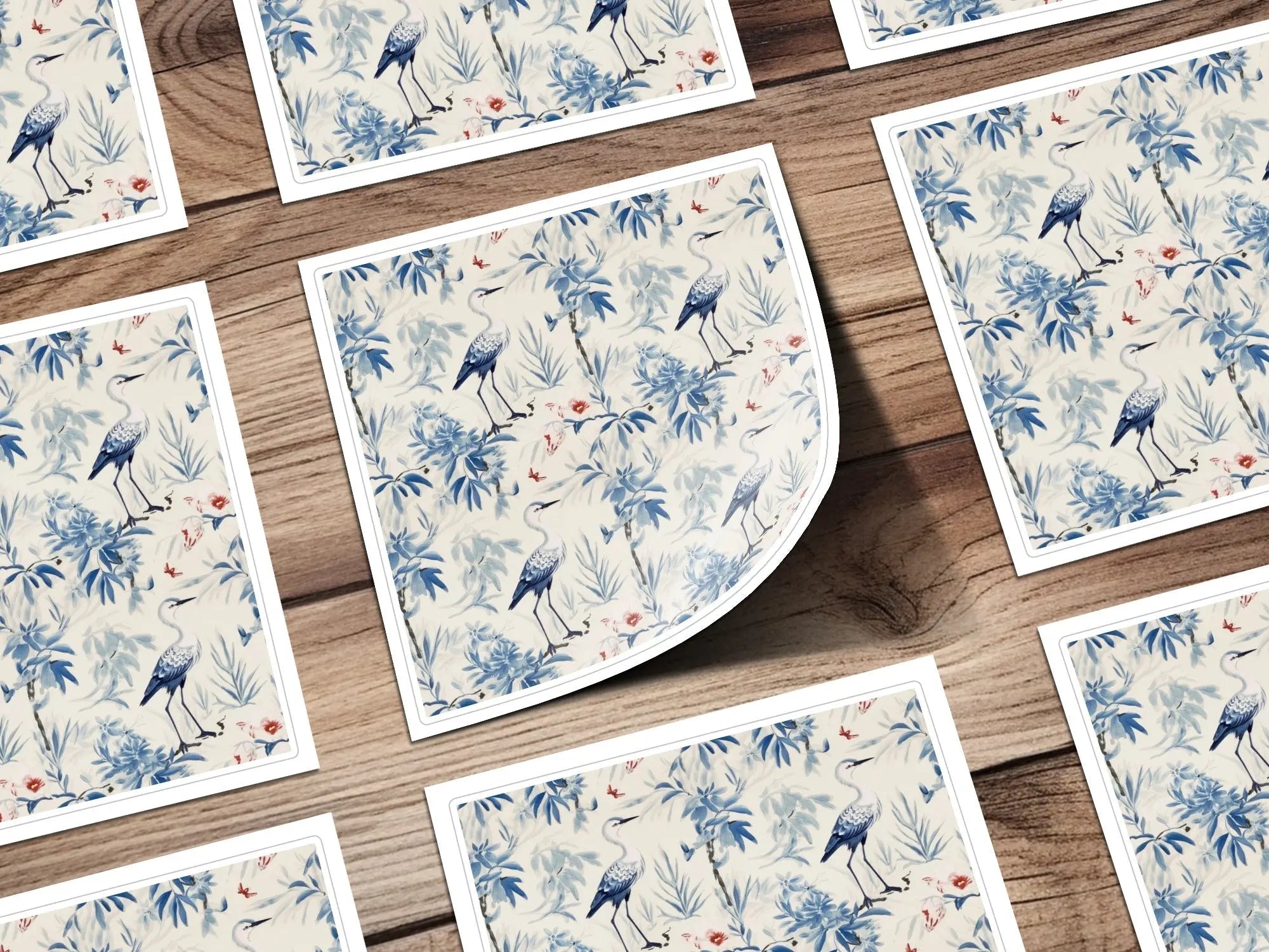 Digital Bird Pattern, Blue Floral Image, Seamless File, Tileable Background, Repeating Pattern, Scrapbook Paper, Digital Download