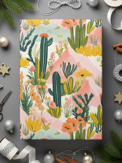 Digital Cactus Pattern, Seamless Desert Design, Floral Landscape, Print on Demand, Digital Paper, Commercial Use, Scrapbook Paper