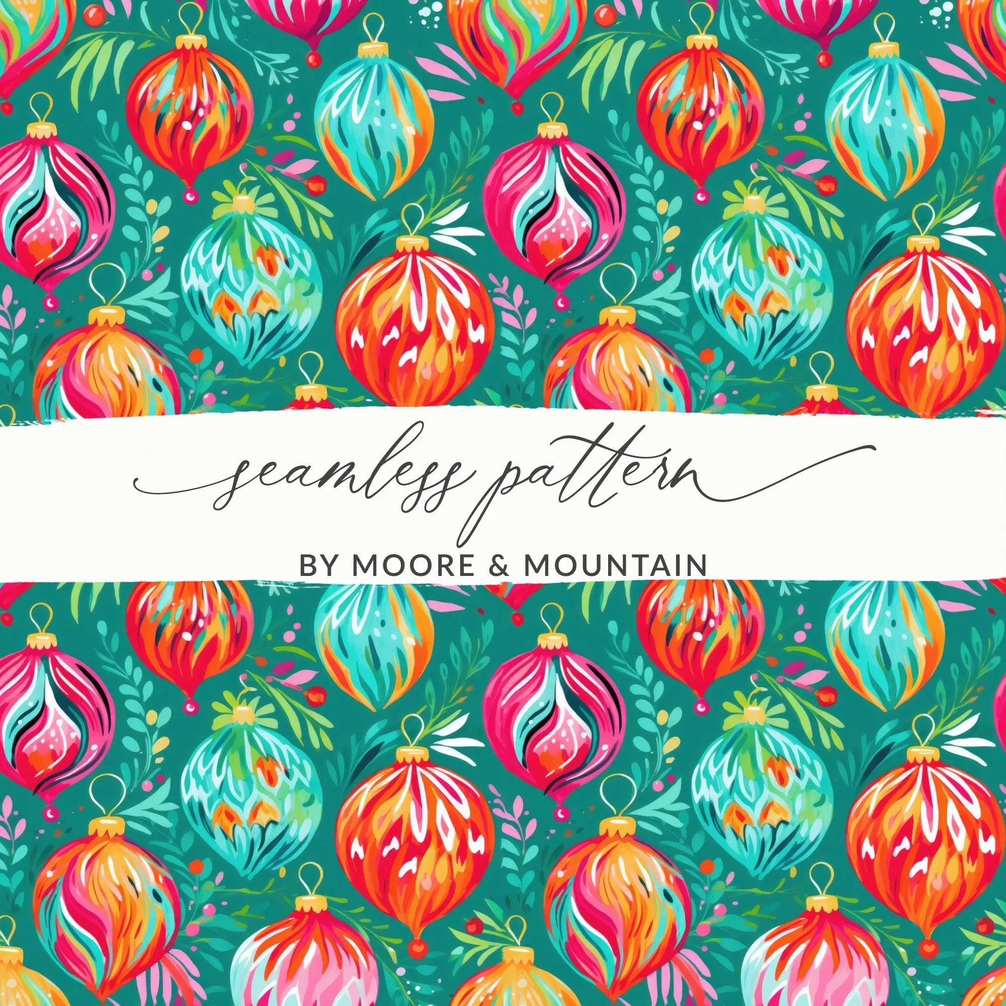 Digital Christmas Bauble Pattern, Seamless Ornament Design, Festive Digital Paper, Holiday Repeat Pattern, Xmas Scrapbook, Digital Download