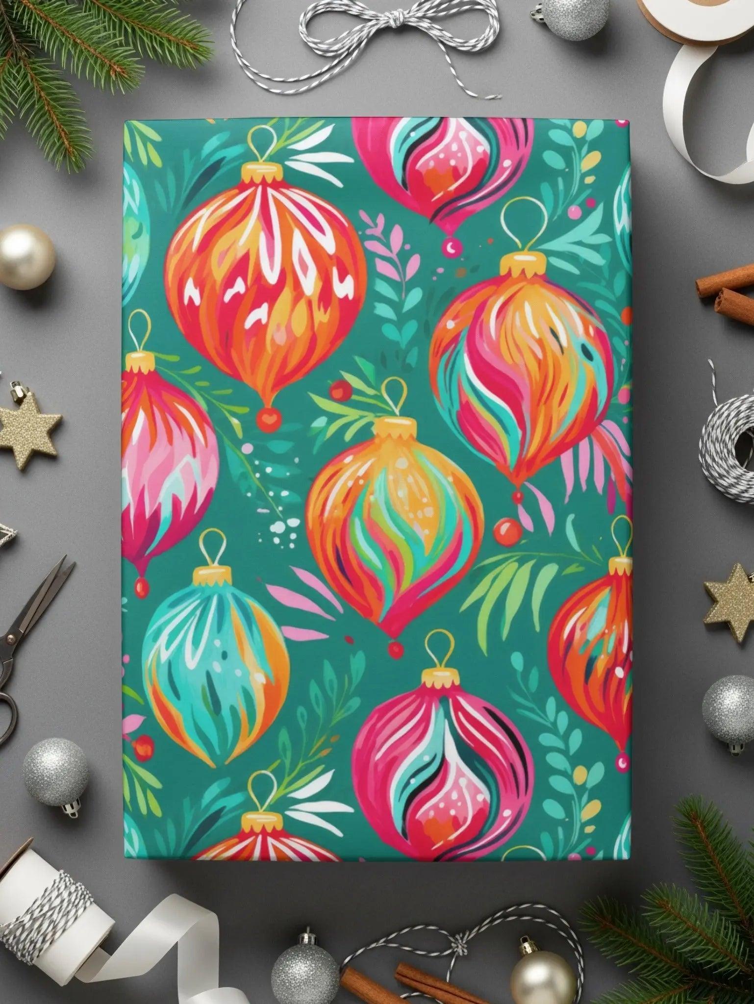 Digital Christmas Bauble Pattern, Seamless Ornament Design, Festive Digital Paper, Holiday Repeat Pattern, Xmas Scrapbook, Digital Download