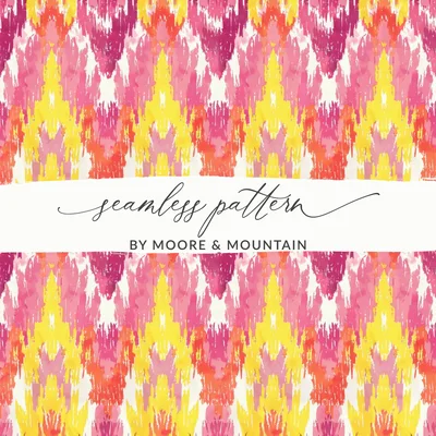 Digital Colorful Ikat Print, Boho Seamless Pattern, Vibrant Ethnic Design, Commercial Use POD, Rainbow Fabric, Modern Tribal Wallpaper (139)
