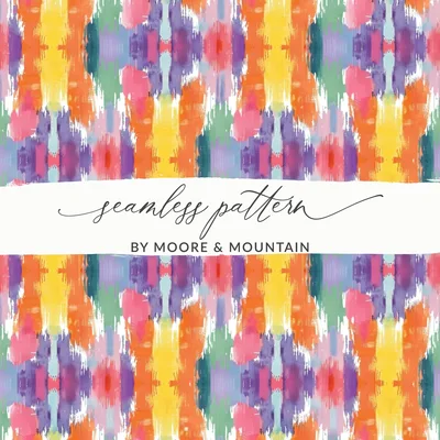 Digital Colorful Ikat Print, Modern Tribal Pattern, Seamless Boho JPG, Vibrant Ethnic Pattern, Commercial Use POD, Summer Textile