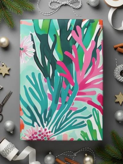 Digital Coral Reef Pattern, Seamless Ocean Background, Vibrant Sea Life, Colorful Marine Art, Scrapbook Paper, Fabric Design, Download