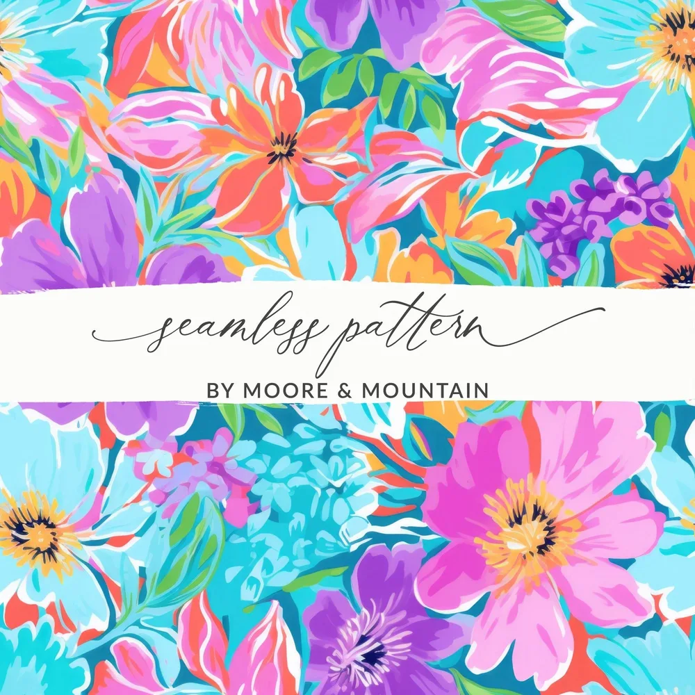 Preppy Purple Abstract Ditsy Floral Seamless Background
