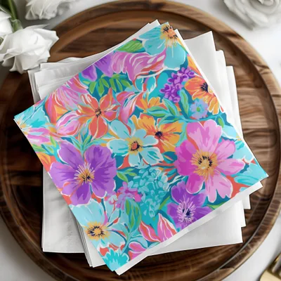 Preppy Purple Abstract Ditsy Floral Seamless Background