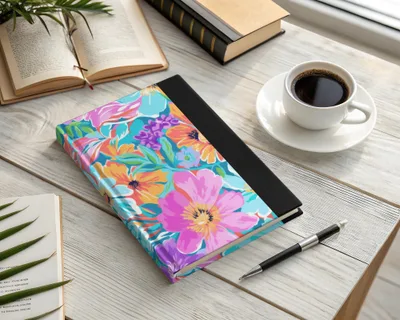 Preppy Purple Abstract Ditsy Floral Seamless Background