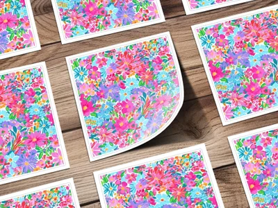 Neon Preppy Floral Seamless Background Trendy Seamless Pattern Ditsy Flowers