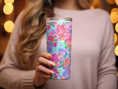 Neon Preppy Floral Seamless Background Trendy Seamless Pattern Ditsy Flowers