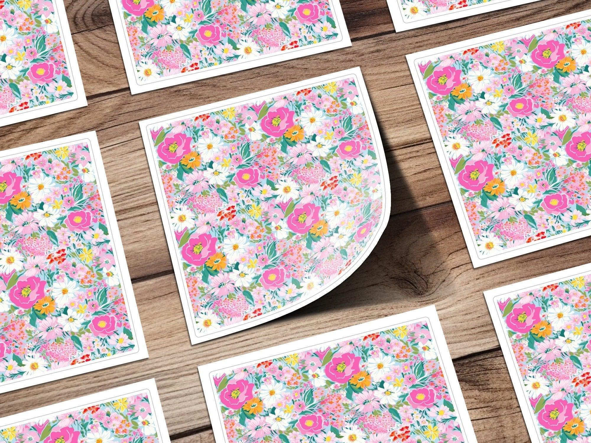 Digital Floral Seamless Pattern, Pink Flowers Design, Flower Print, Digital Paper Pack, Seamless Design for Fabric, Digital Download